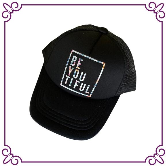 One Baby Trucker Hat Black BE YOU TIFUL New - Picture 1 of 6